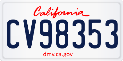 CA license plate CV98353