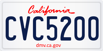 CA license plate CVC5200