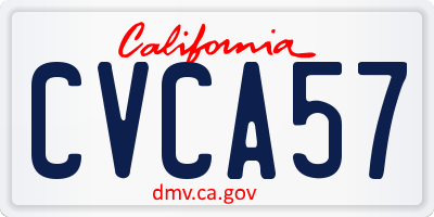 CA license plate CVCA57