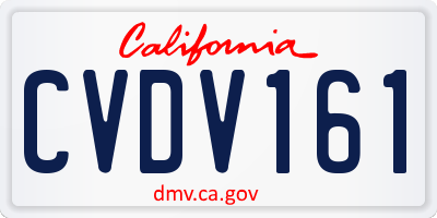 CA license plate CVDV161