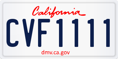 CA license plate CVF1111