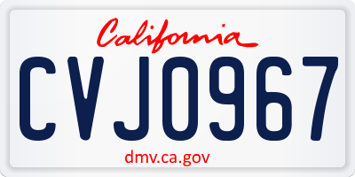 CA license plate CVJ0967