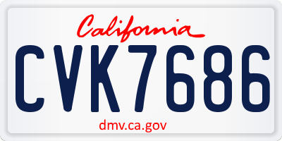 CA license plate CVK7686