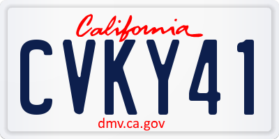 CA license plate CVKY41