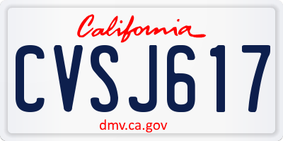 CA license plate CVSJ617