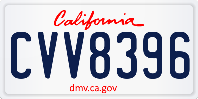 CA license plate CVV8396