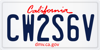 CA license plate CW2S6V