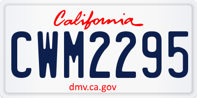 CA license plate CWM2295