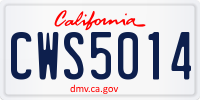 CA license plate CWS5014