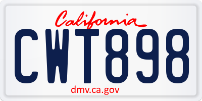 CA license plate CWT898