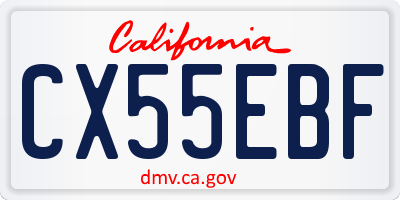 CA license plate CX55EBF