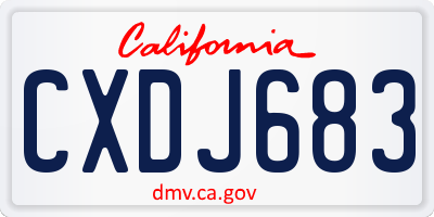 CA license plate CXDJ683