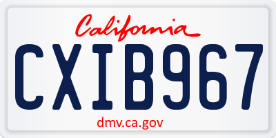 CA license plate CXIB967