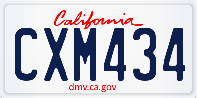 CA license plate CXM434