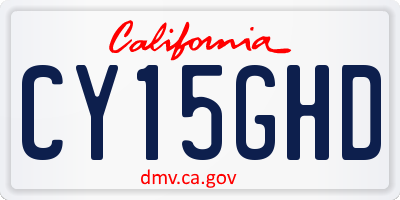 CA license plate CY15GHD