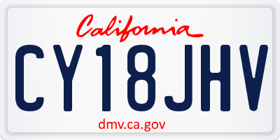 CA license plate CY18JHV