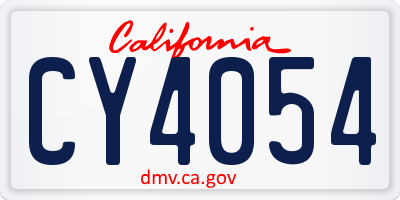 CA license plate CY4054