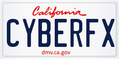 CA license plate CYBERFX