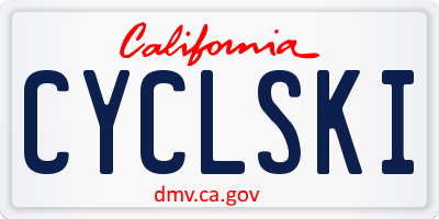 CA license plate CYCLSKI
