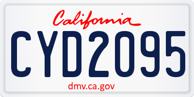 CA license plate CYD2095