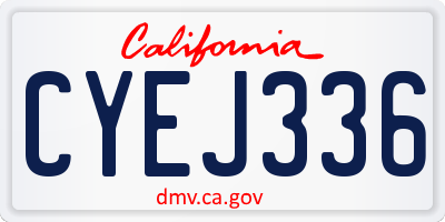 CA license plate CYEJ336