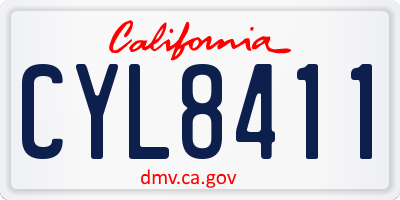 CA license plate CYL8411