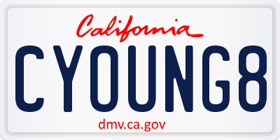 CA license plate CYOUNG8