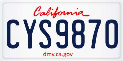 CA license plate CYS9870