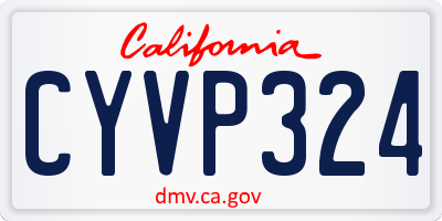 CA license plate CYVP324