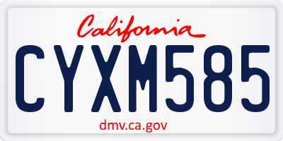 CA license plate CYXM585