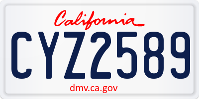 CA license plate CYZ2589