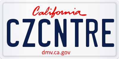 CA license plate CZCNTRE