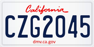 CA license plate CZG2045