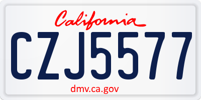 CA license plate CZJ5577