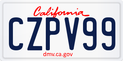 CA license plate CZPV99