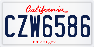 CA license plate CZW6586