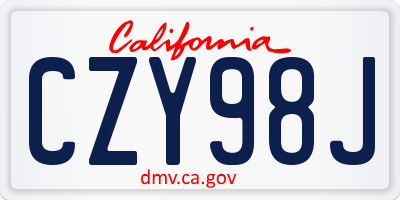 CA license plate CZY98J