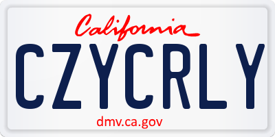 CA license plate CZYCRLY