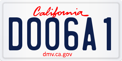 CA license plate D006A1