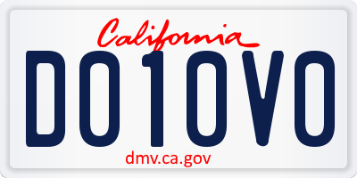 CA license plate D010V0