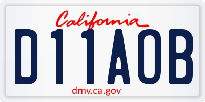 CA license plate D11AOB