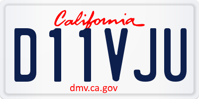 CA license plate D11VJU