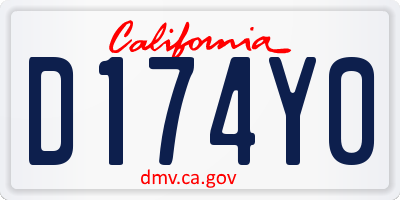 CA license plate D174Y0