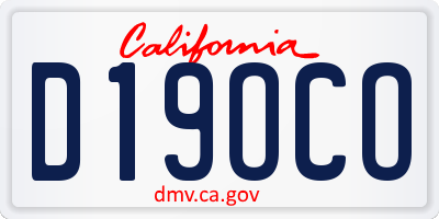 CA license plate D19OCO