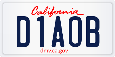 CA license plate D1AOB
