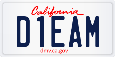 CA license plate D1EAM