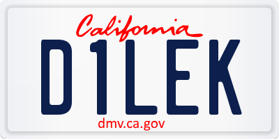 CA license plate D1LEK