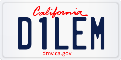 CA license plate D1LEM