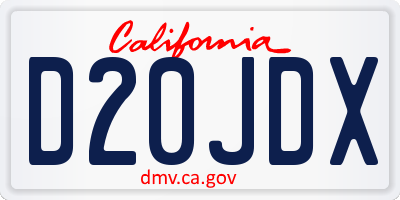 CA license plate D20JDX