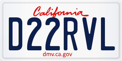 CA license plate D22RVL